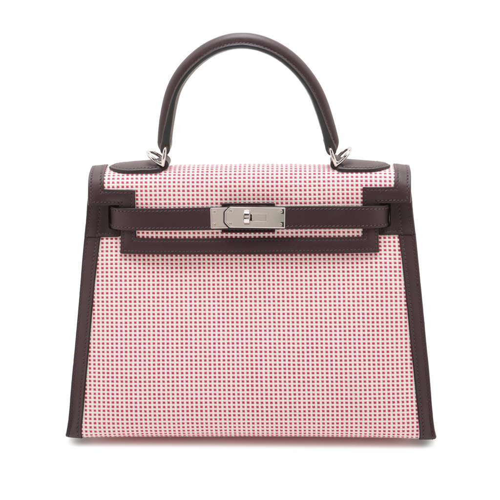 Hermès Toile Quadrille and Swift Kelly II Sellier 28
