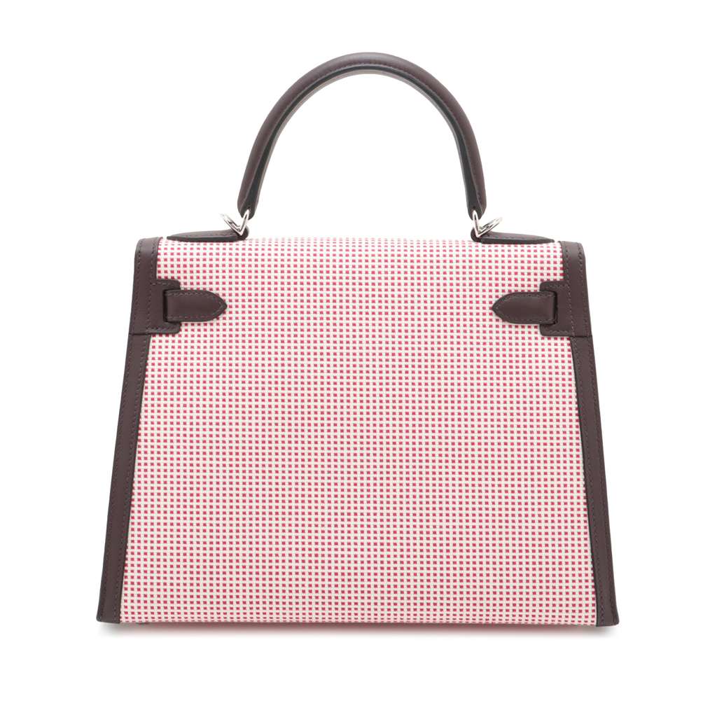Hermès Toile Quadrille and Swift Kelly II Sellier 28 - Back view