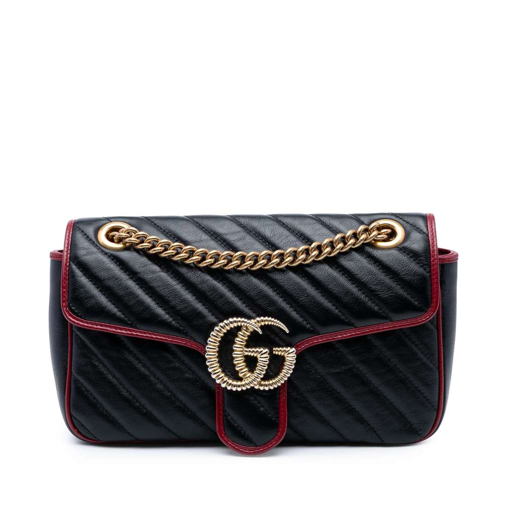 Gucci Medium GG Marmont Matelasse Diagonal Leather Torchon Shoulder Bag