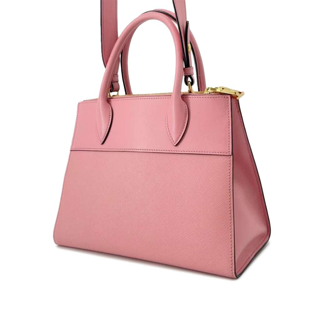 Prada City Calf Trimmed Saffiano Paradigme Bag - Back view