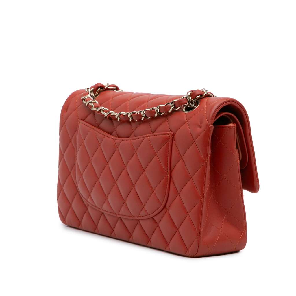 Chanel Medium Classic Lambskin Double Flap - Back view