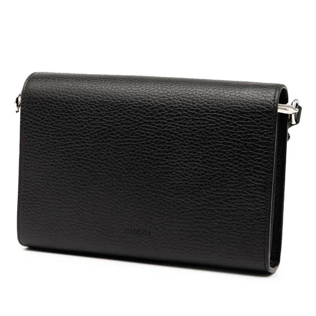 Gucci Mini Leather Dionysus Wallet on Chain Black Leather Good - Back View