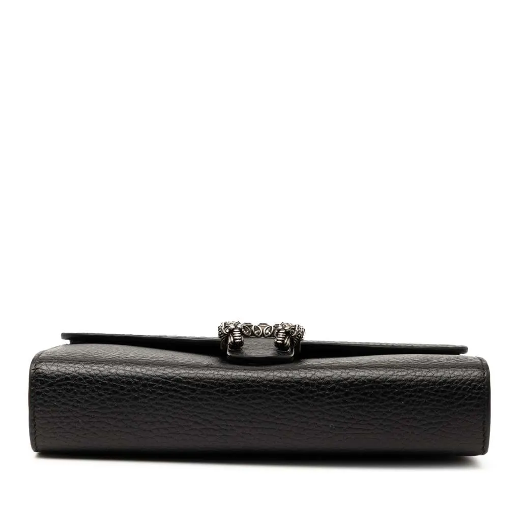 Gucci Mini Leather Dionysus Wallet on Chain Black Leather Good - Inside View