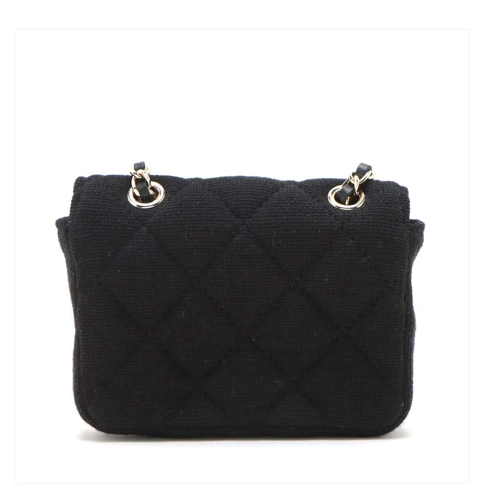 Chanel Mini Classic Jersey Flap Belt Bag - Back view