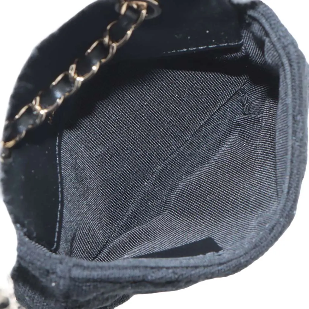 Chanel Mini Classic Jersey Flap Belt Bag Black Cotton Good - Inside View