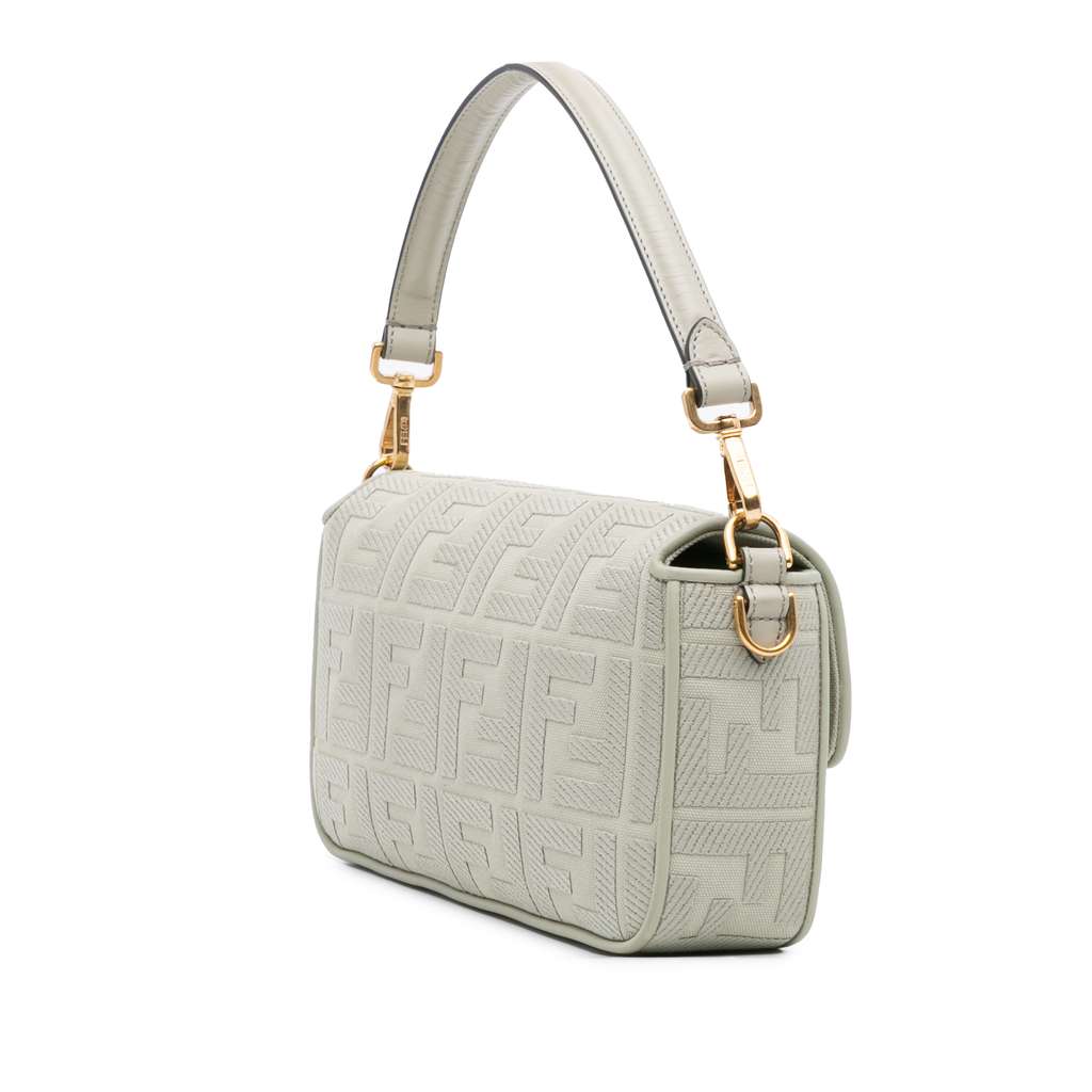 Fendi Zucca Embroidered Canvas Baguette Satchel - Back view