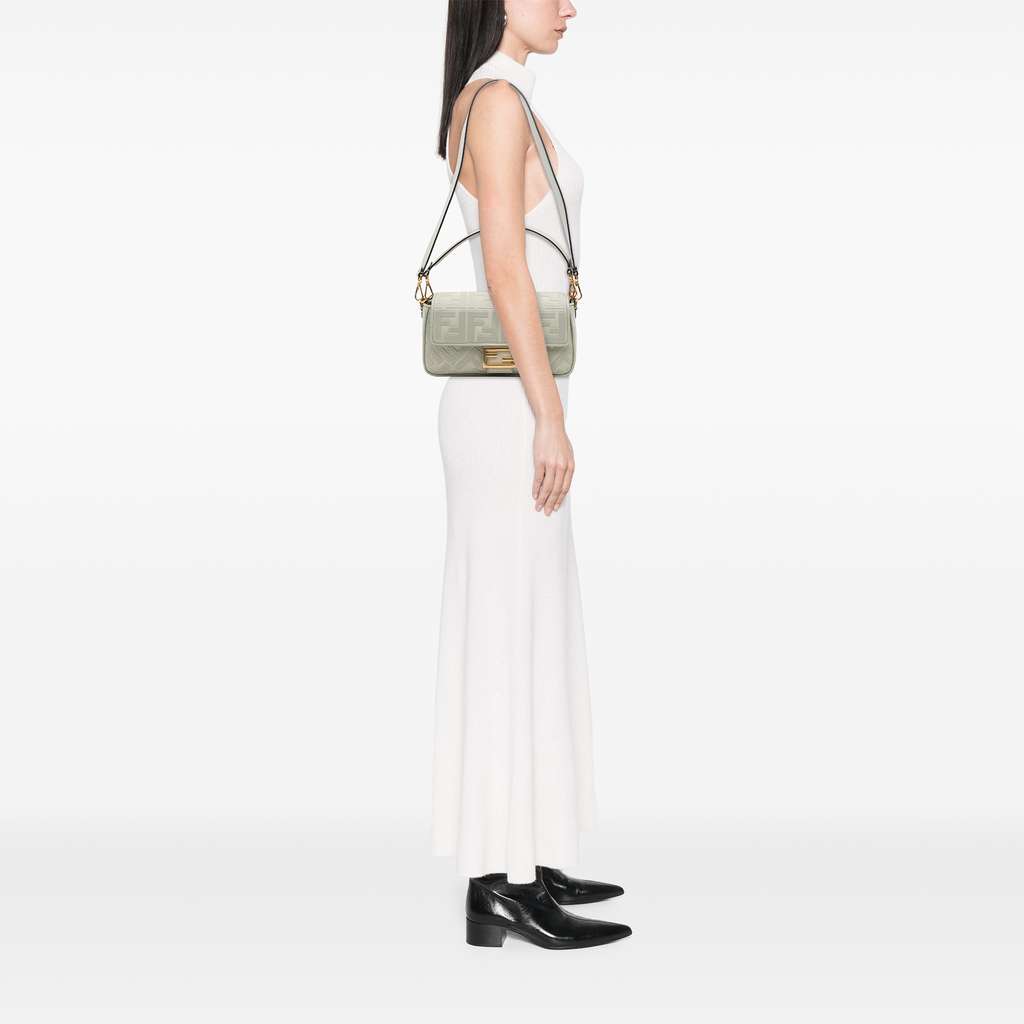 Fendi Zucca Embroidered Canvas Baguette Satchel - Image 12