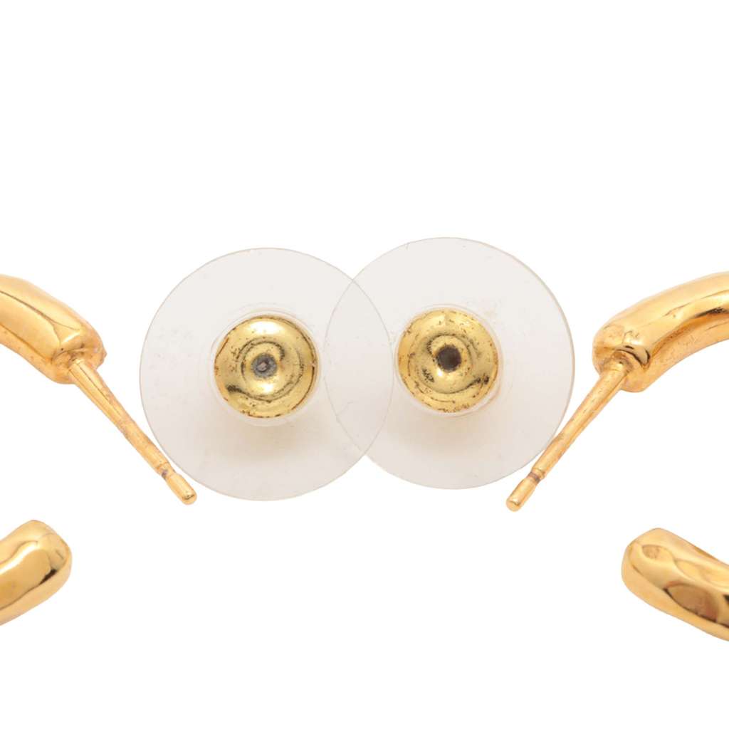 Chanel CC Gold Plated Resin Hoop Drop Pendant Earrings - 5