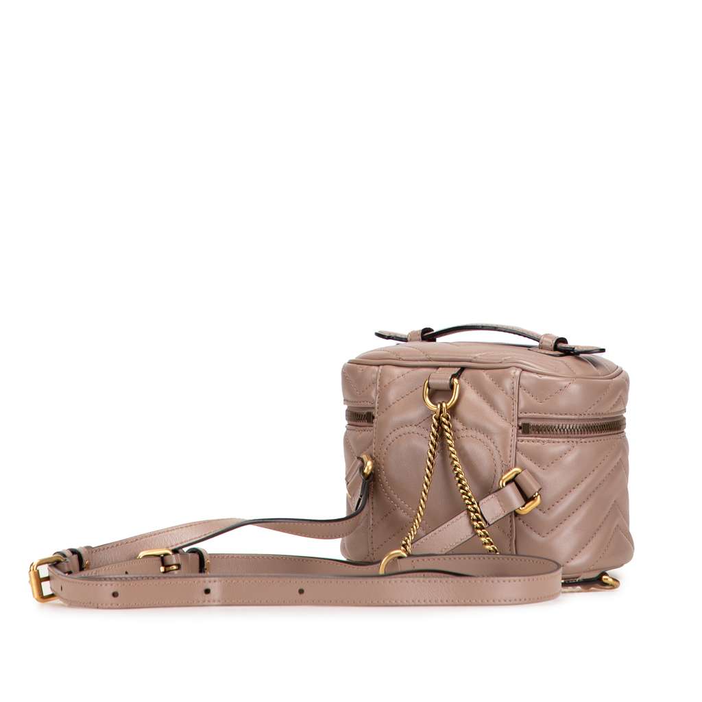 Gucci GG Marmont Round Matelasse Leather Backpack - Back view