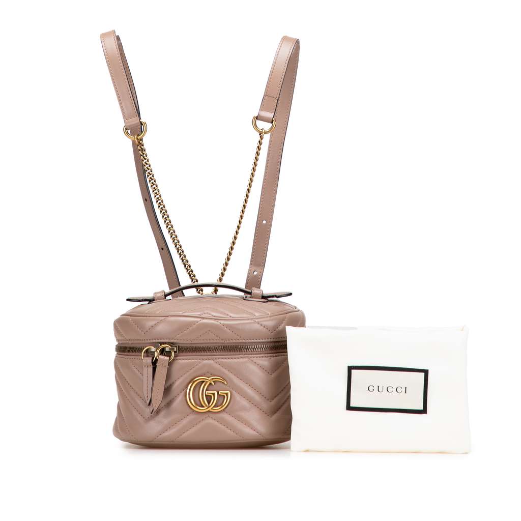Gucci GG Marmont Round Matelasse Leather Backpack - Image 13