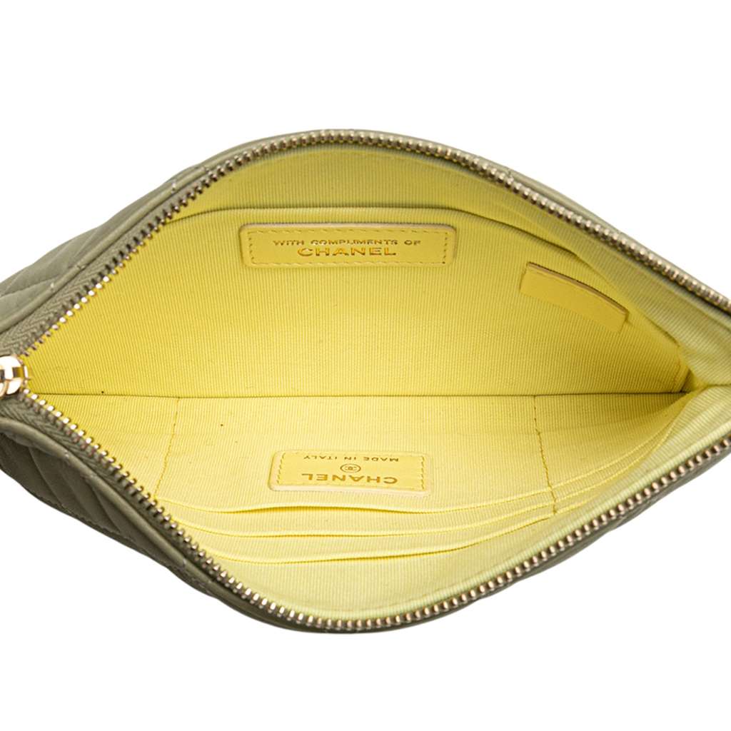 Chanel Small Quilted Lambskin O Case Zip Pouch - 4