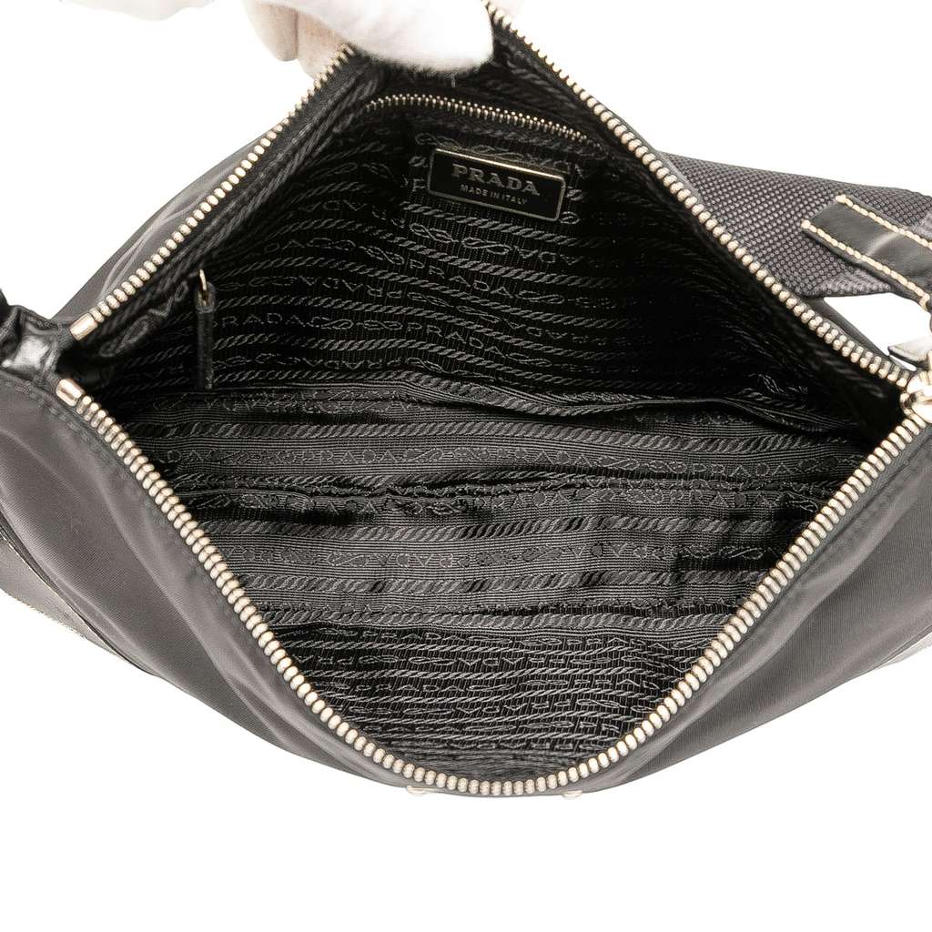 Prada Leather Trimmed Tessuto Shoulder Bag - 4