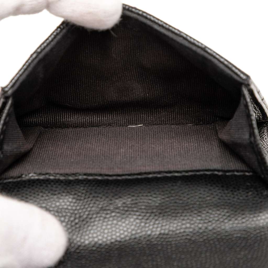 Chanel CC Quilted Caviar Flap Card Holder Wallet - Side view