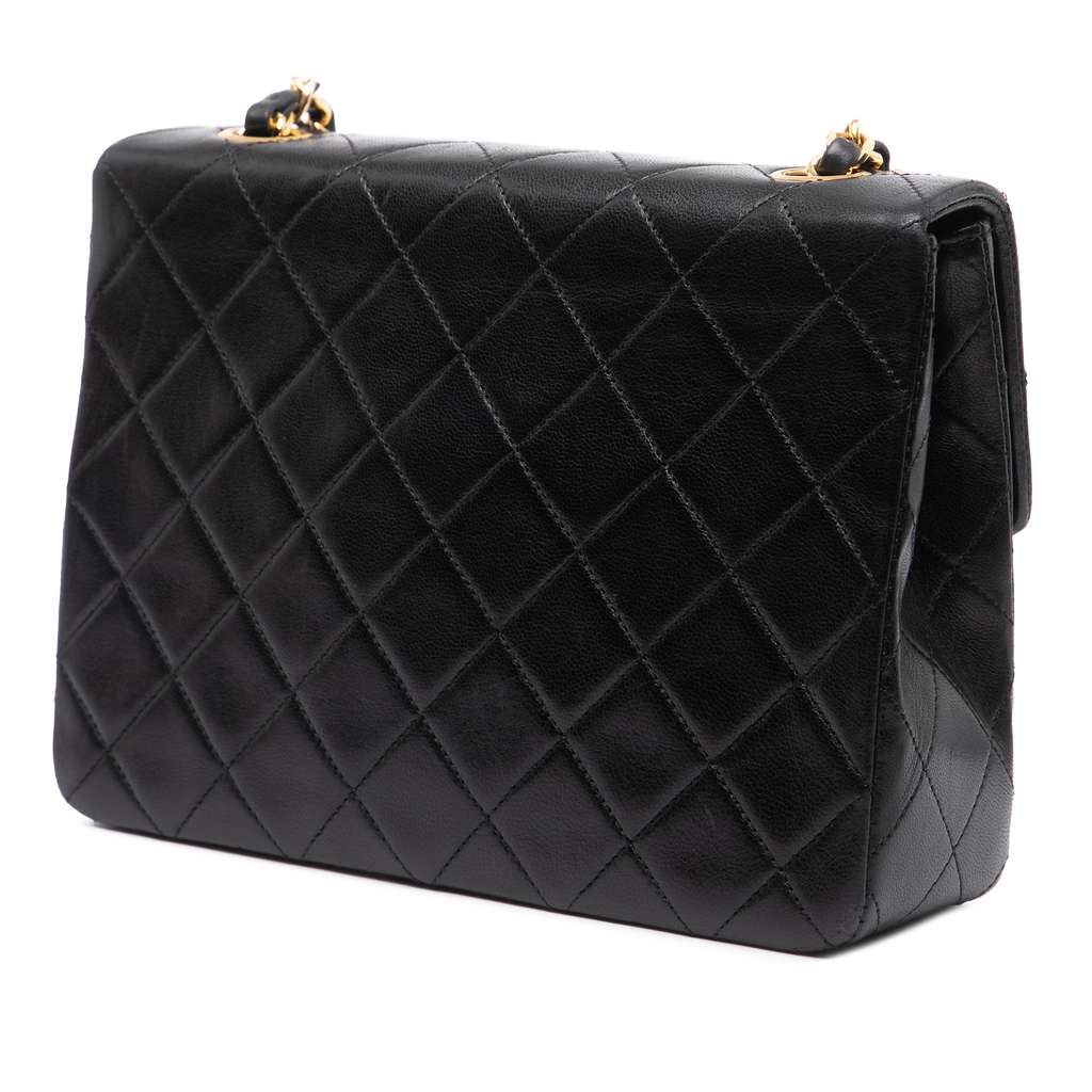 Chanel Square Quilted Lambskin Single Flap - Back view