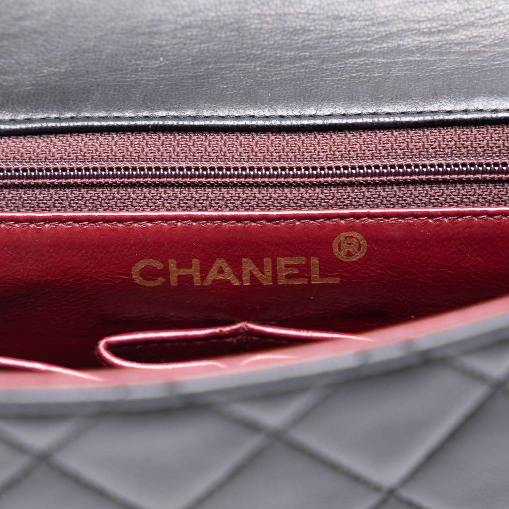 Chanel Square Quilted Lambskin Single Flap - Side view