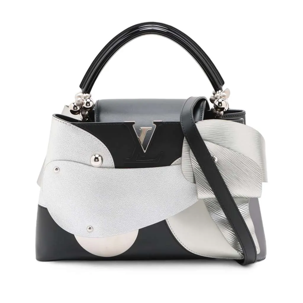 Louis Vuitton Limited Edition Liu Wei Artycapucines Calfskin Capucines MM Black Leather Good - Front View