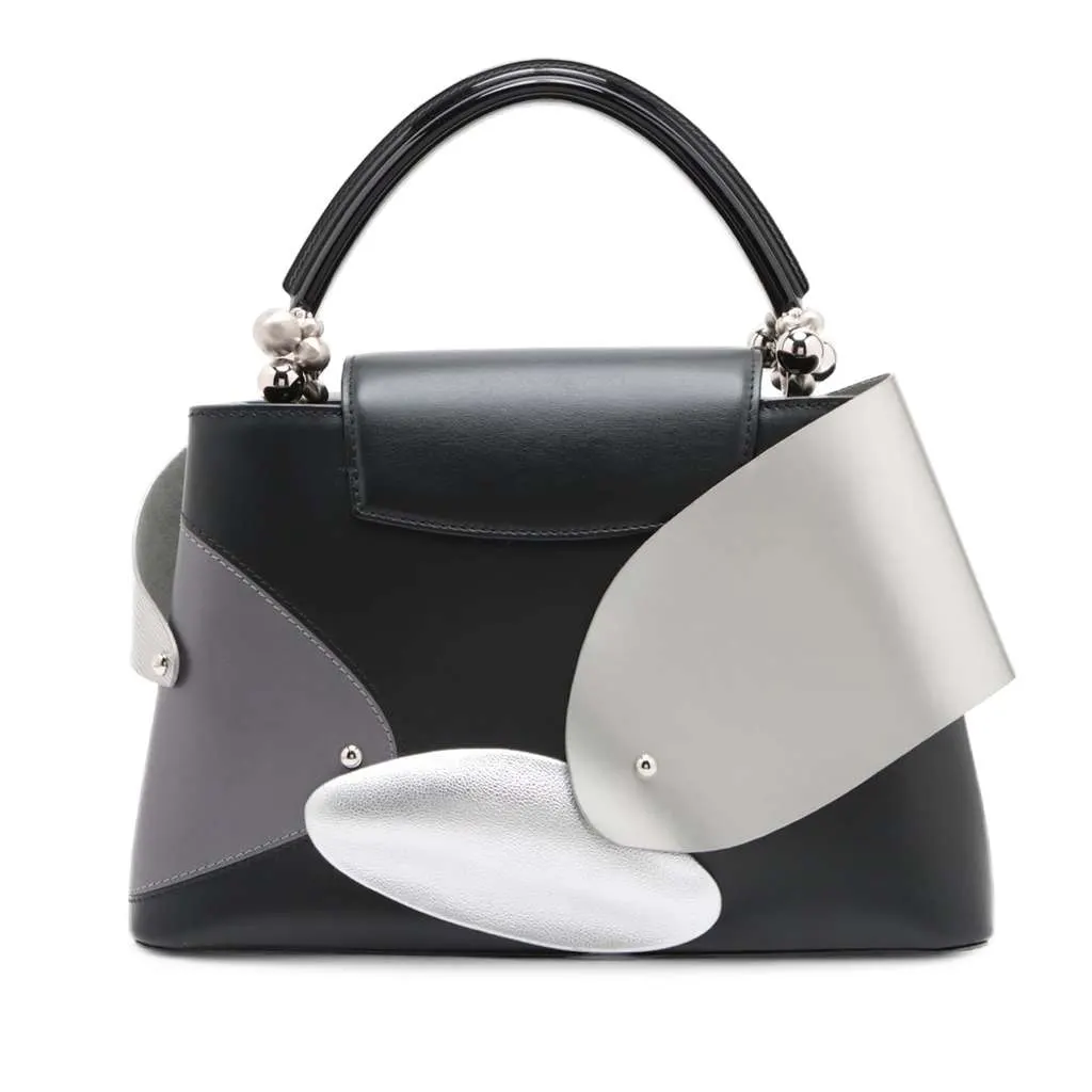 Louis Vuitton Limited Edition Liu Wei Artycapucines Calfskin Capucines MM Black Leather Good - Back View