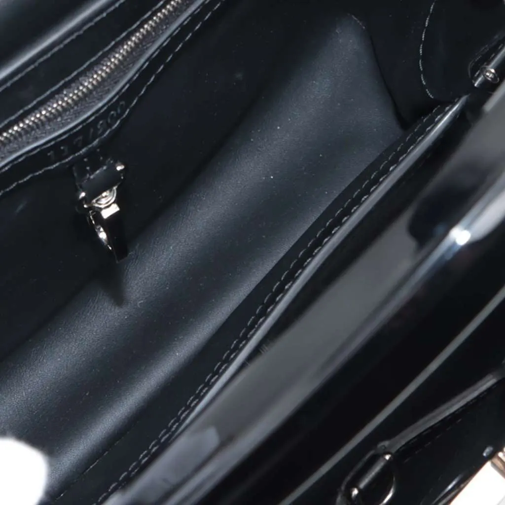 Louis Vuitton Limited Edition Liu Wei Artycapucines Calfskin Capucines MM Black Leather Good - Inside View