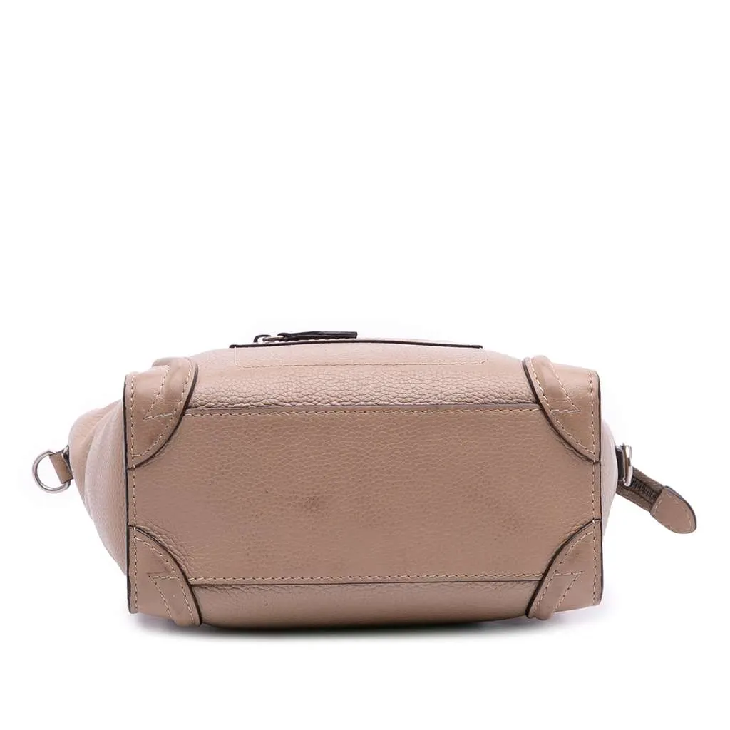 Celine Nano Leather Luggage Tote Brown Leather Good - Inside View