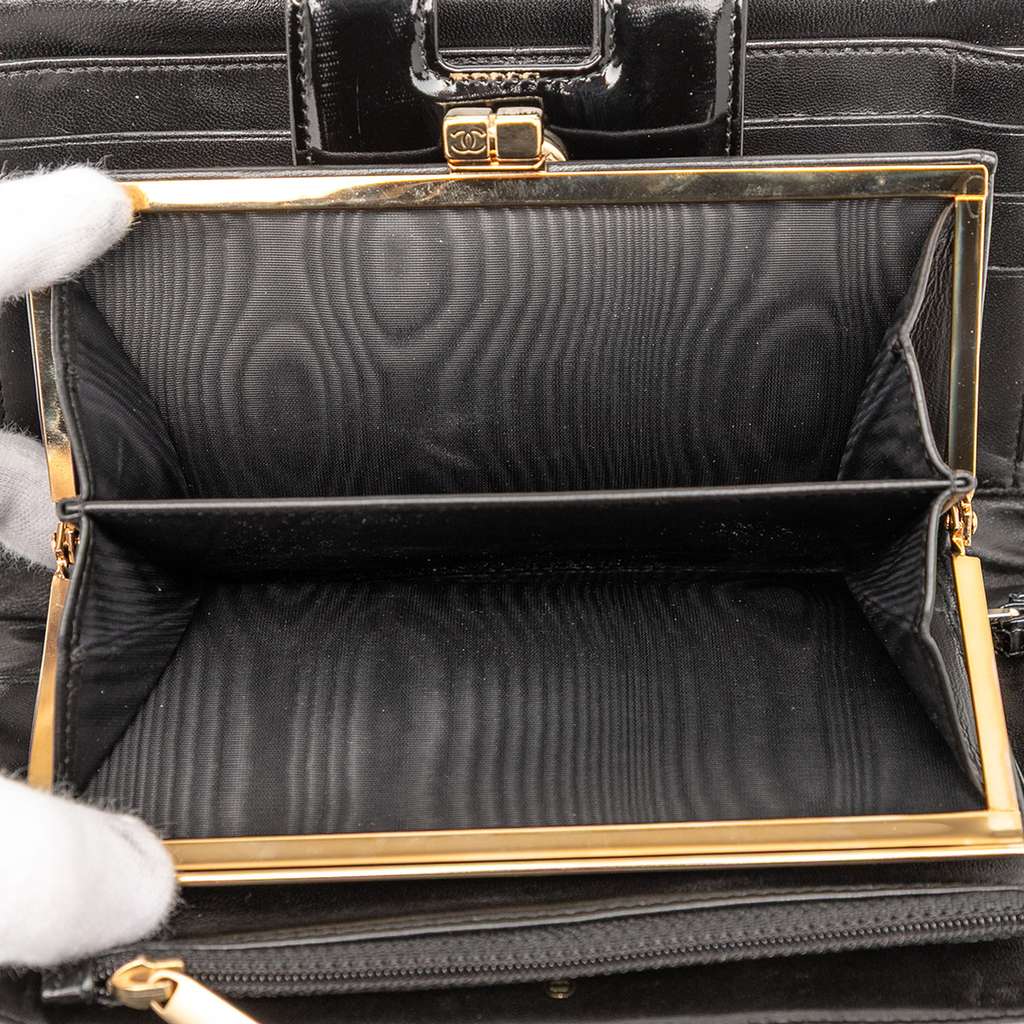 Chanel CC Chocolate Bar Patent Wristlet Wallet - 4