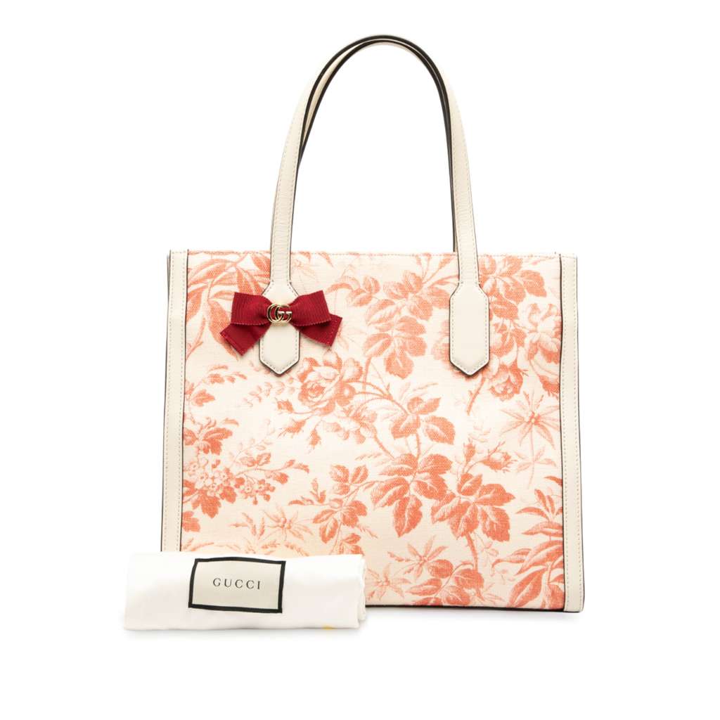 Gucci Canvas GG Ribbon Herbarium Tote - Image 10
