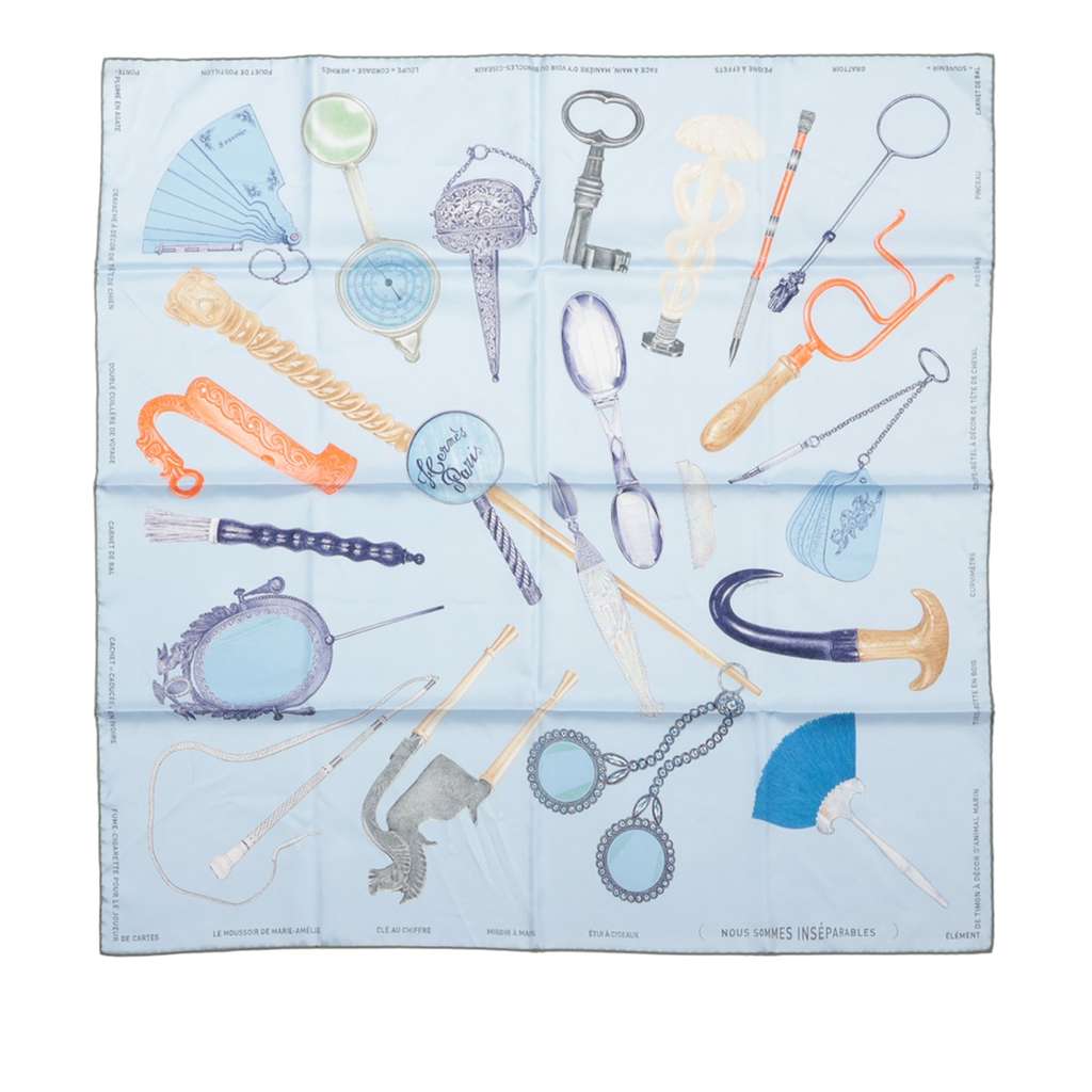 Hermès Nous Sommes Inseparables Silk Scarf 90