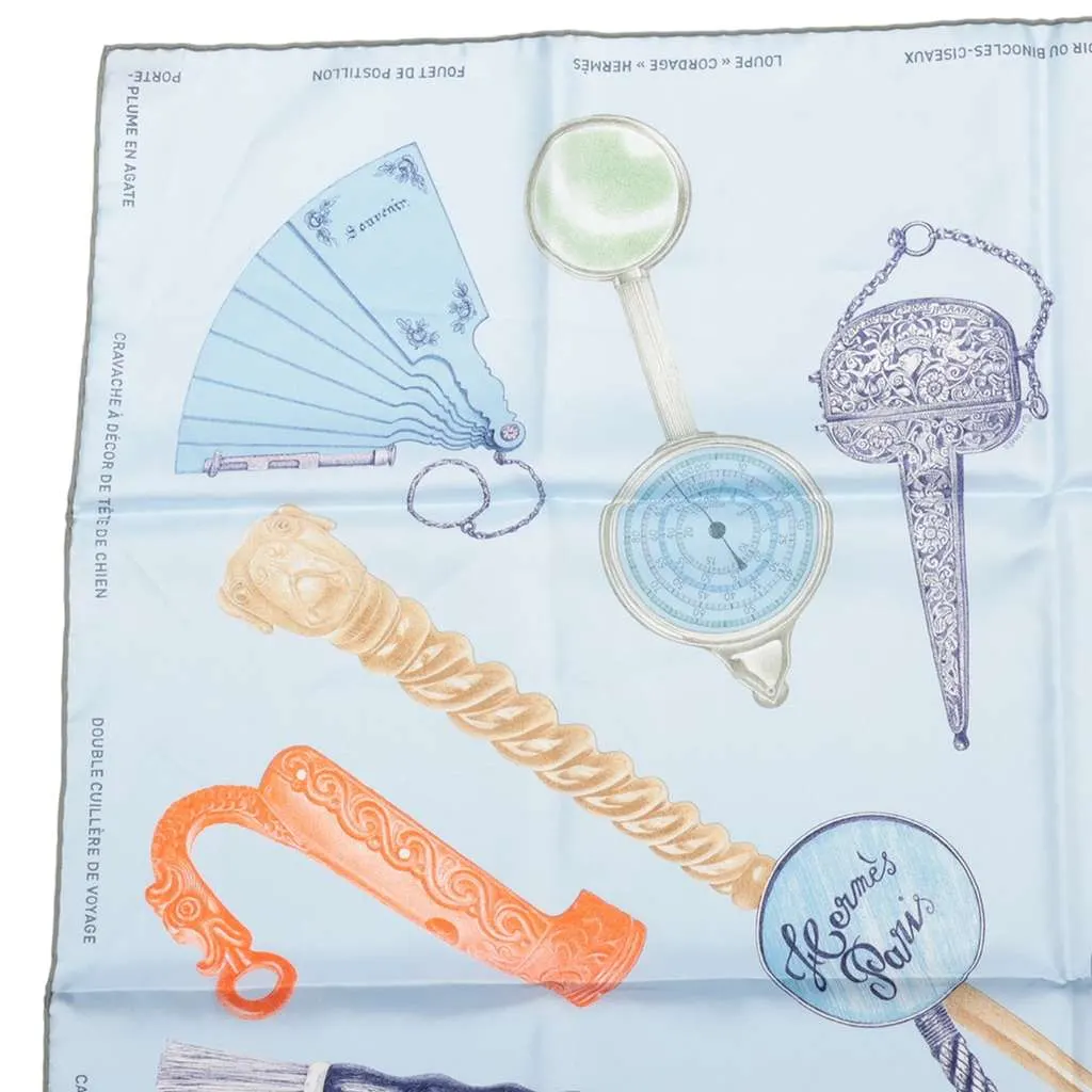 Hermès Nous Sommes Inseparables Silk Scarf 90 Blue Silk Good - Back View