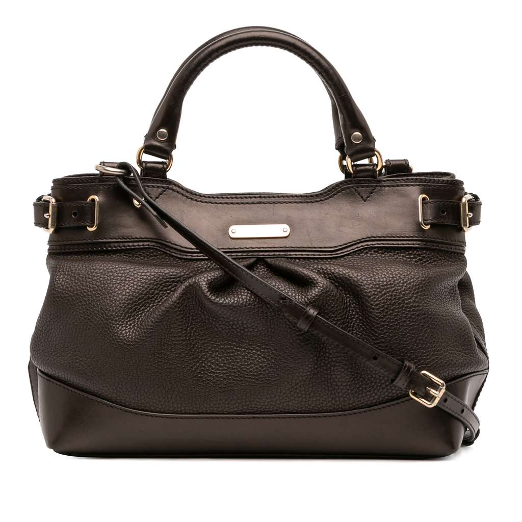 Burberry Calfskin Bridle Hepburn Satchel