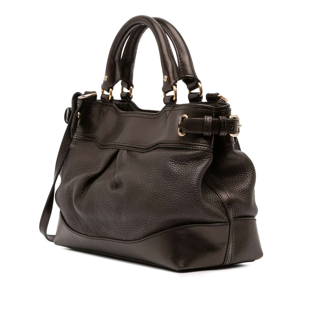 Burberry Calfskin Bridle Hepburn Satchel - Back view