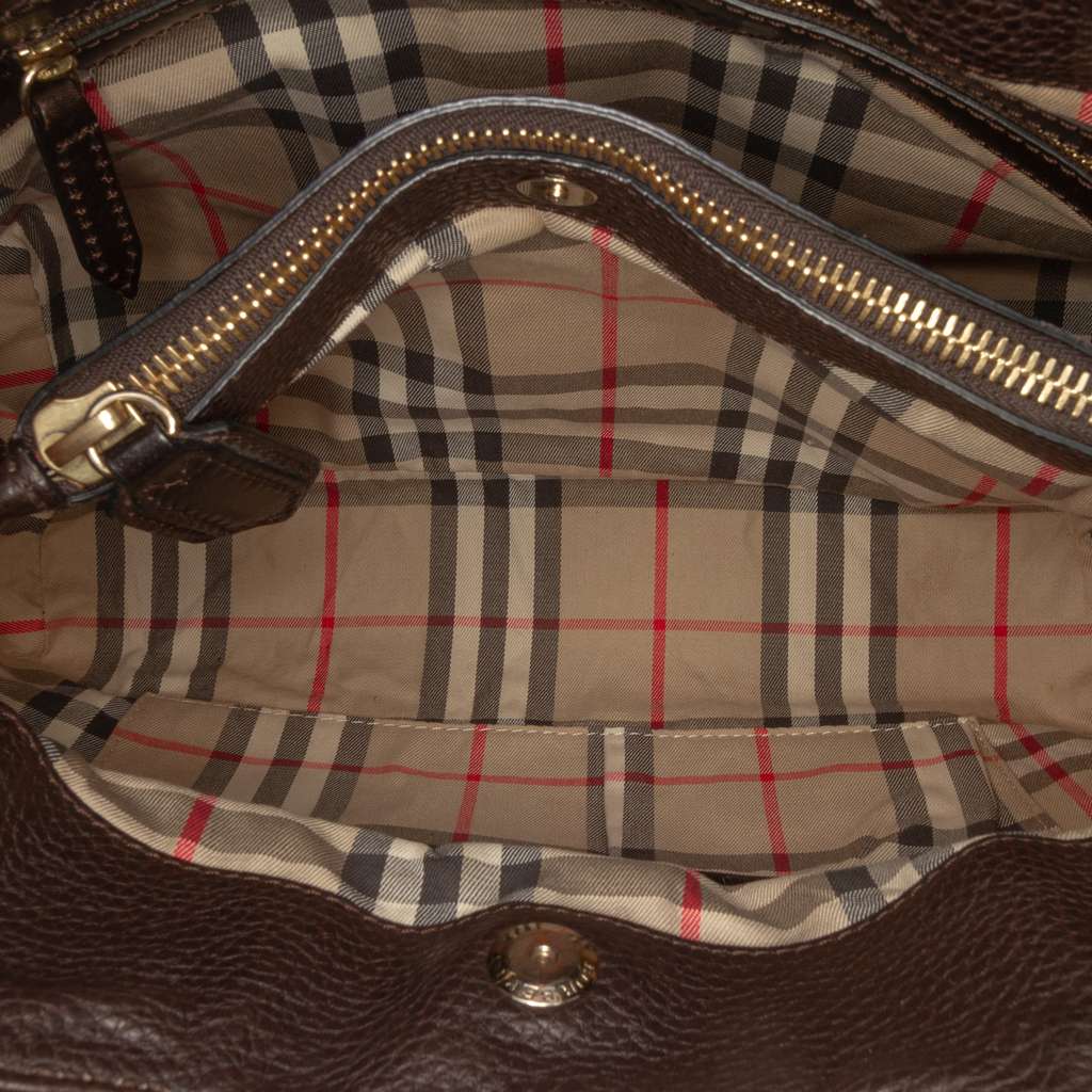 Burberry Calfskin Bridle Hepburn Satchel - 4