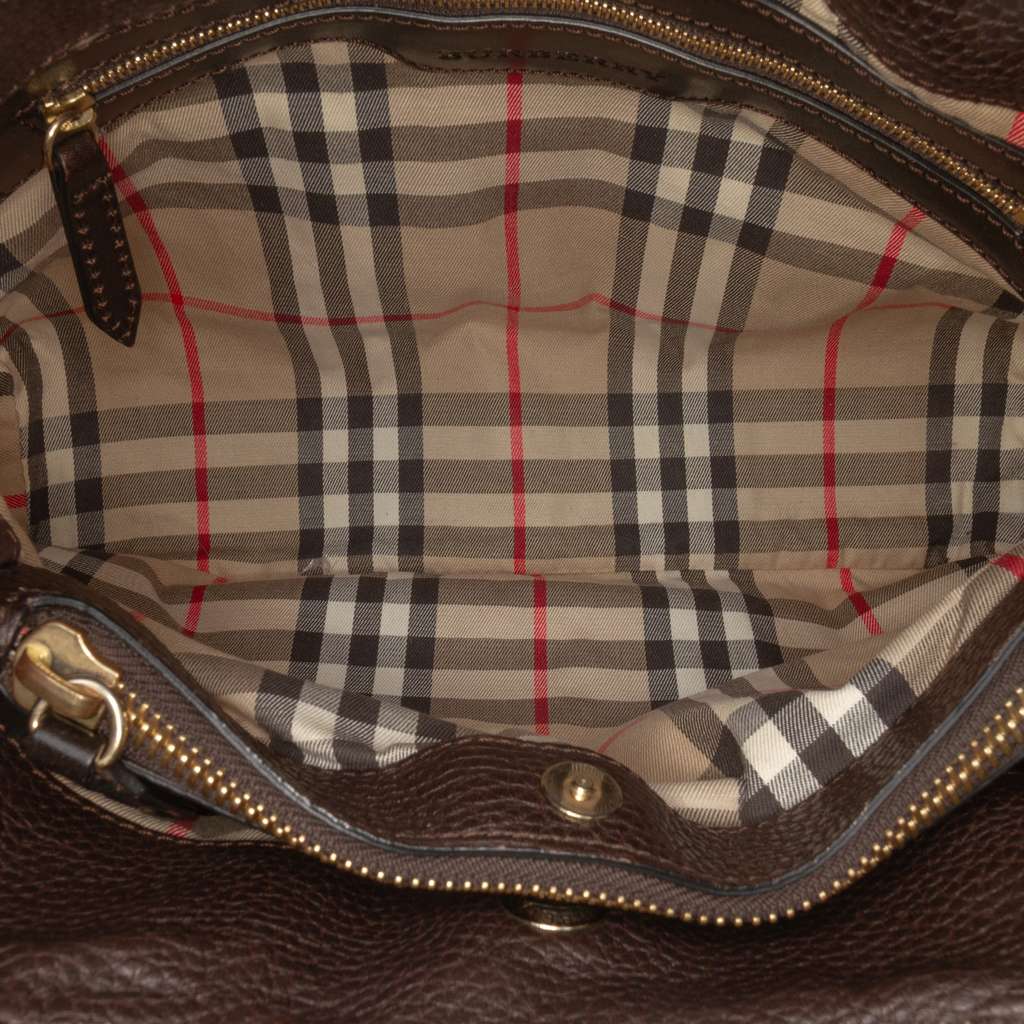 Burberry Calfskin Bridle Hepburn Satchel - Side view
