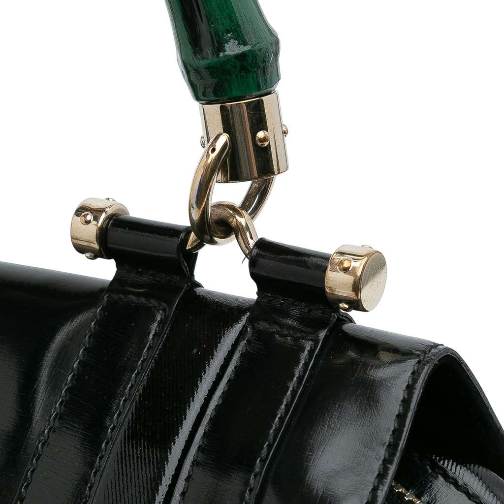 Gucci Dialux Pop Coated Canvas Bamboo Top Handle Bag - Image 11