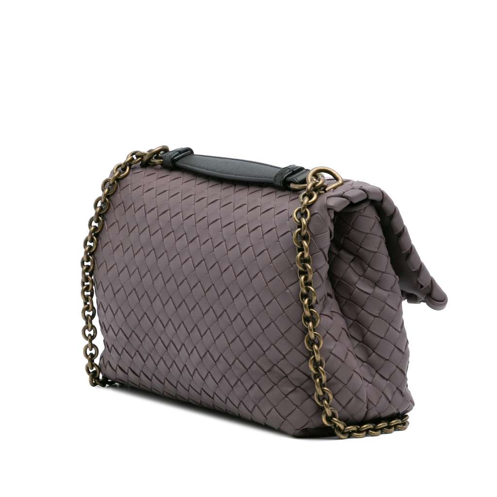 Bottega Veneta Small Nappa Intrecciato Embroidered Olimpia Shoulder Bag - Back view