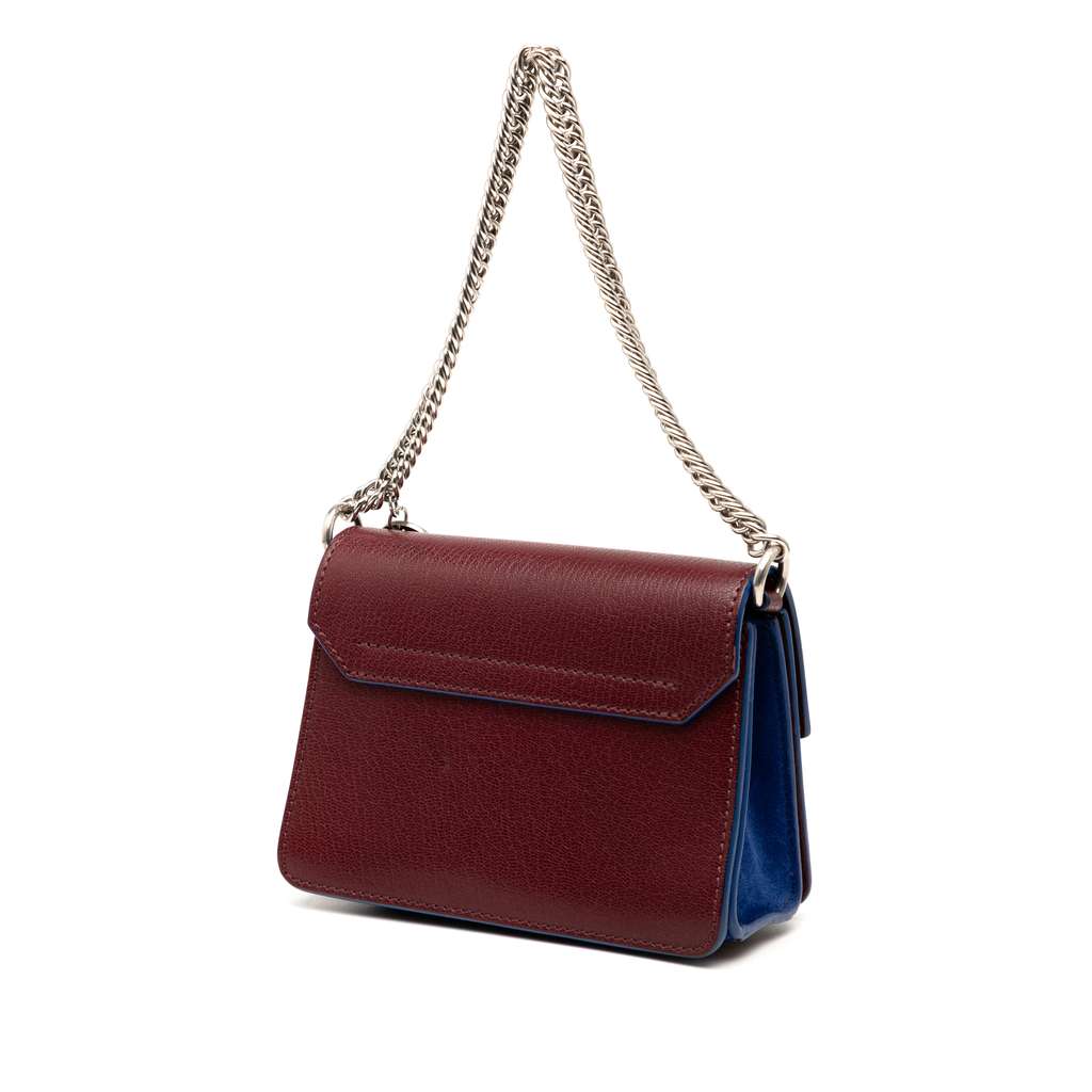 Givenchy Mini Bicolor Goatskin and Suede GV3 Satchel - Back view