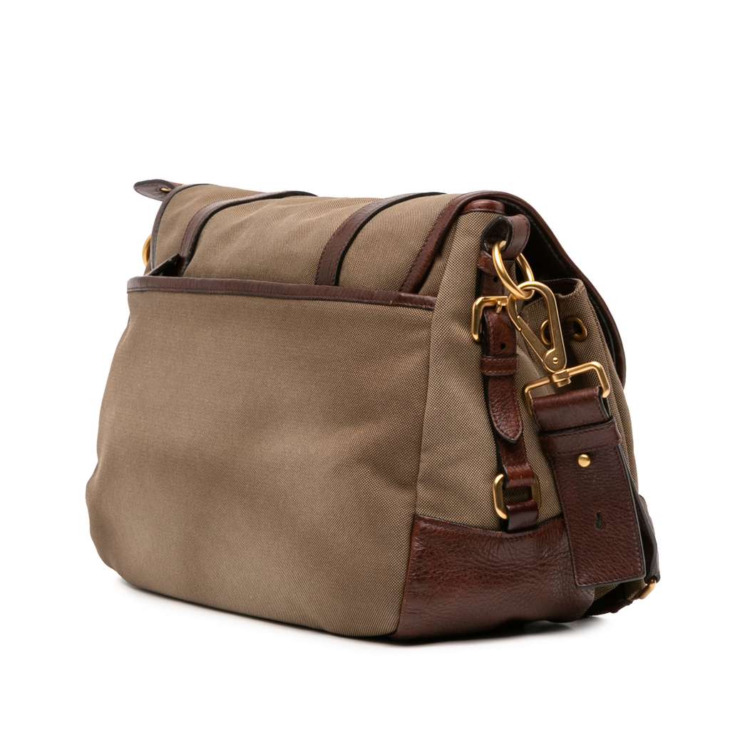 Prada Canvas Canapa Logo Double Buckle Messenger Bag - 2