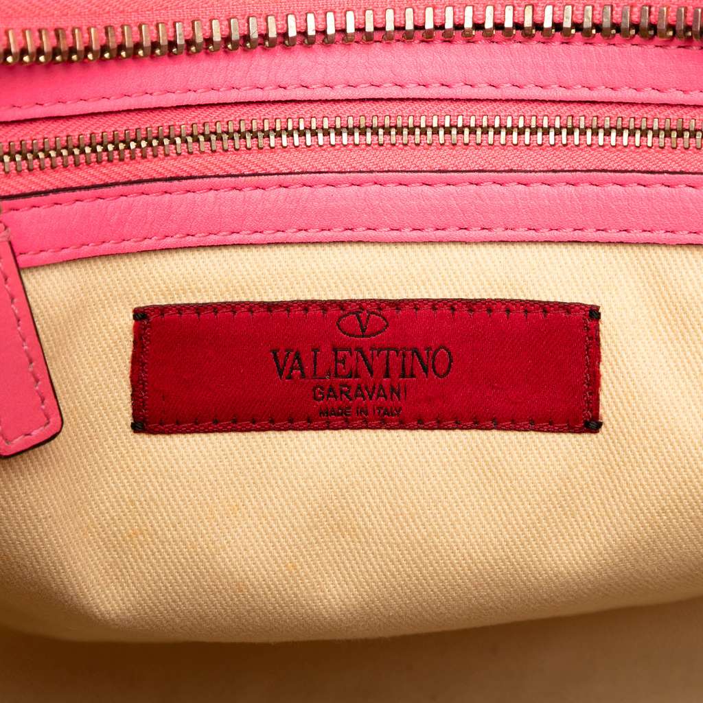 Valentino Medium Leather Rockstud Double Handle Tote - Detail 1