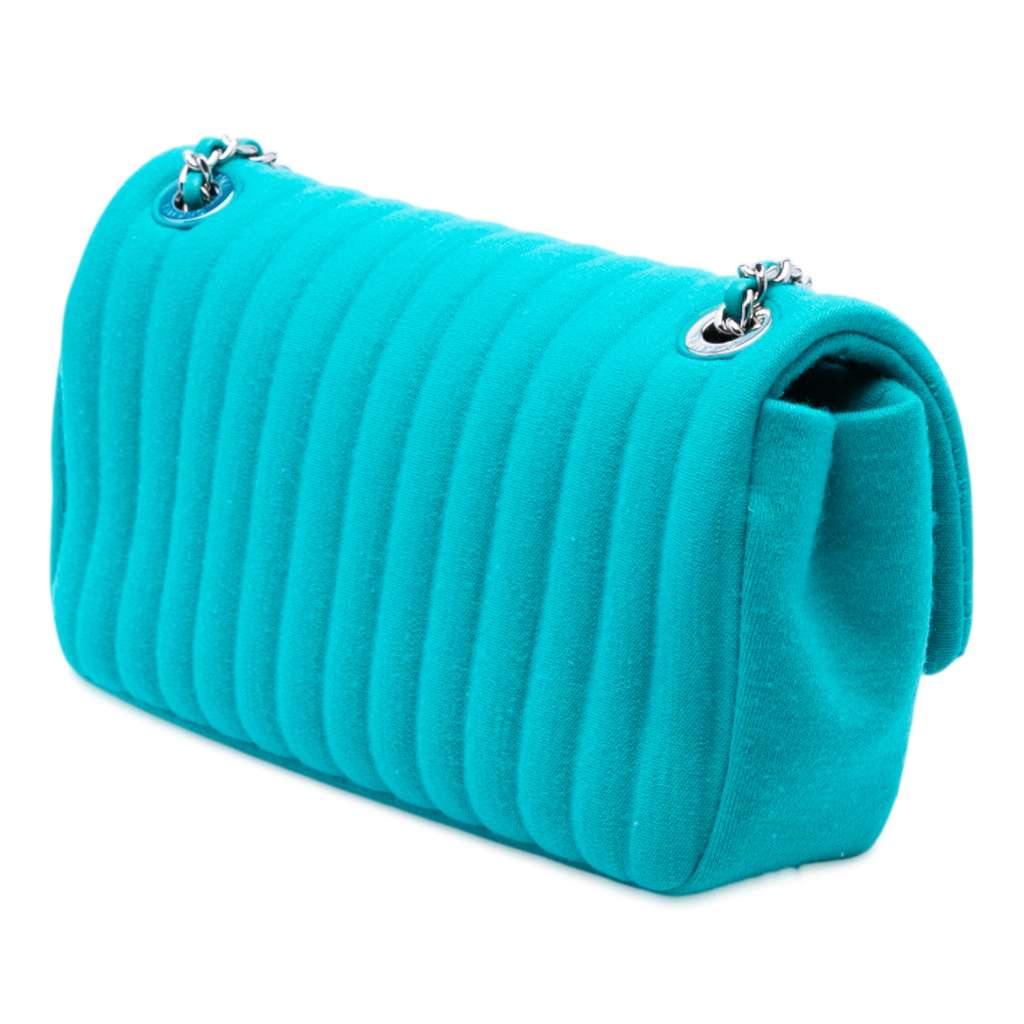 Chanel Mini Vertical Quilted Jersey Single Flap - Back view