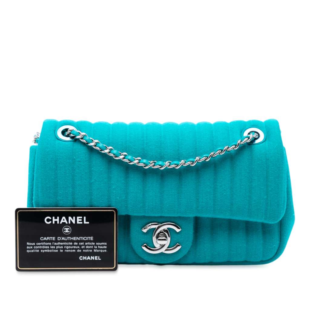 Chanel Mini Vertical Quilted Jersey Single Flap - Image 11