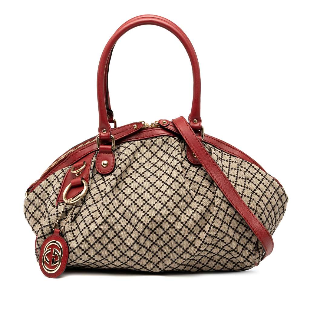 Gucci Diamante Canvas Sukey Satchel