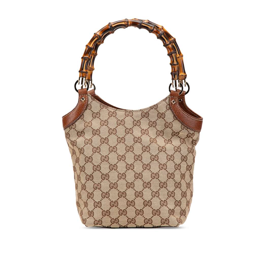 Gucci GG Canvas Bamboo Handbag
