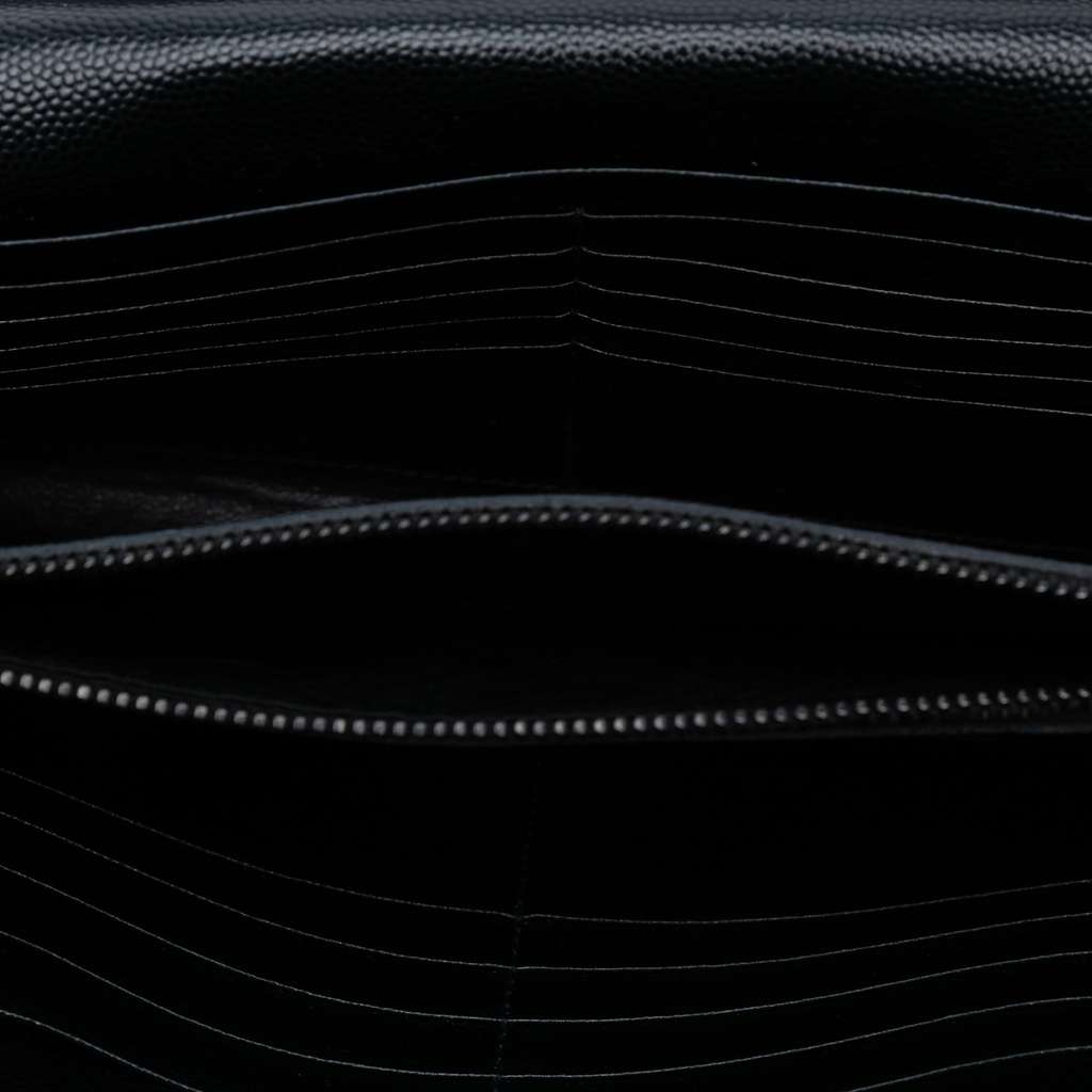 Saint Laurent Grain De Poudre Matelasse Chevron Monogram Chain Wallet - Side view