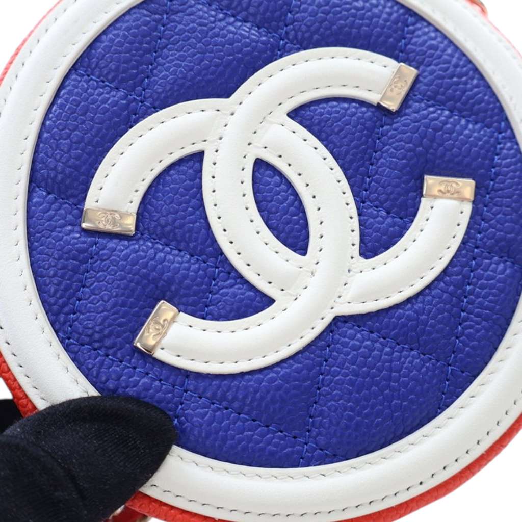 Chanel Tricolor Caviar CC Filigree Round Crossbody - Image 11
