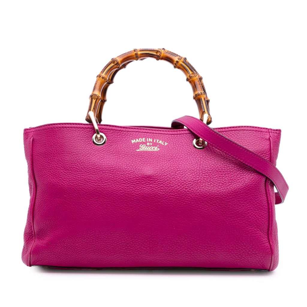 Gucci Medium Calfskin Bamboo Shopper Satchel