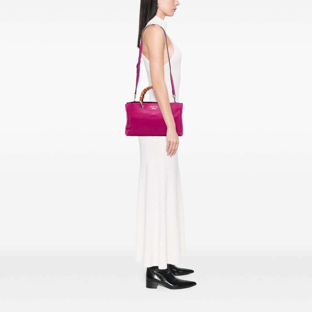 Gucci Medium Calfskin Bamboo Shopper Satchel - Image 13