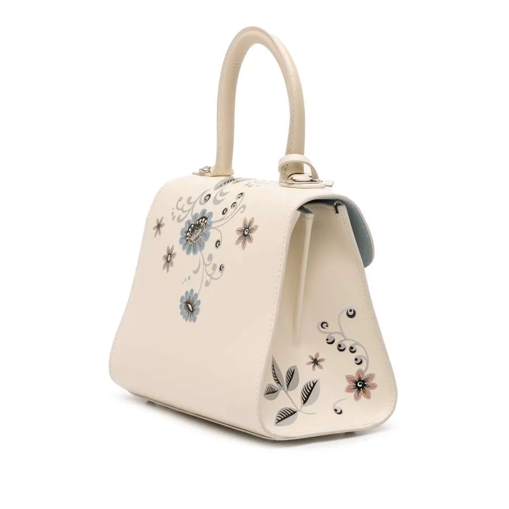 Delvaux MIni Smooth Calfskin Brillant Blooming Crystalline Satchel Brown Leather Very good - Back View