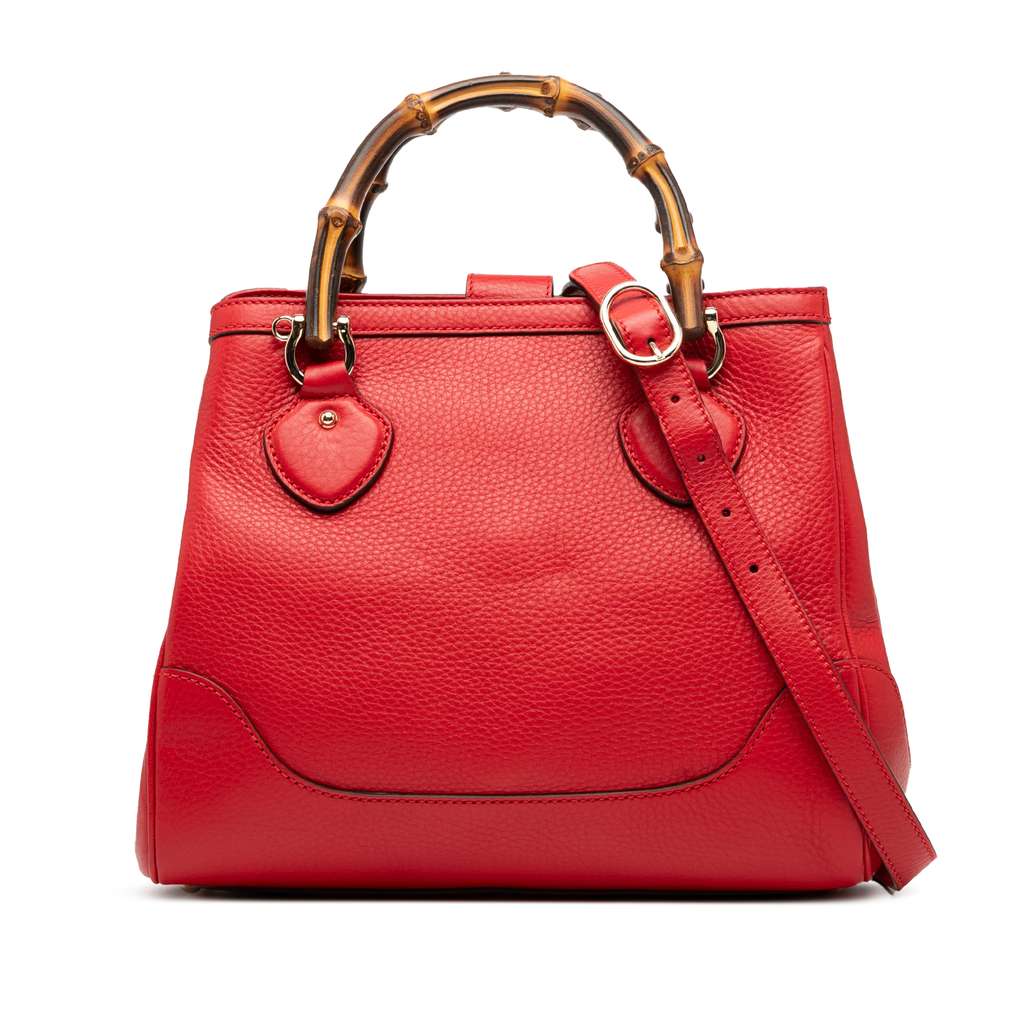 Gucci Small Pebbled Calfskin Diana Bamboo Top Handle Tote