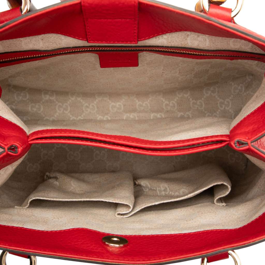 Gucci Small Pebbled Calfskin Diana Bamboo Top Handle Tote - 4