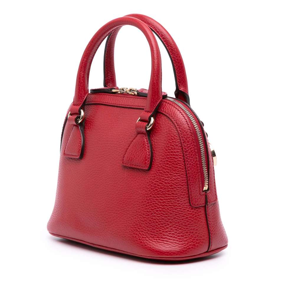 Gucci Mini Leather GG Charm Dome Satchel - Back view