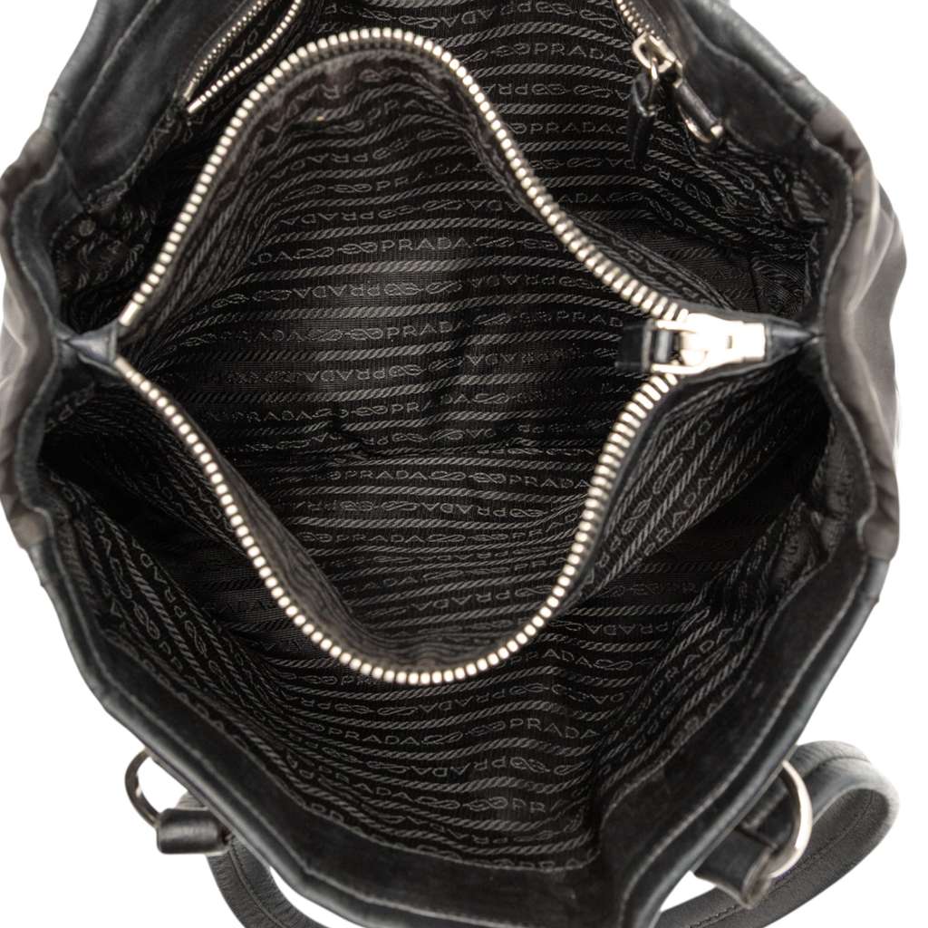 Prada Tessuto Trimmed Nappa Tote - 4