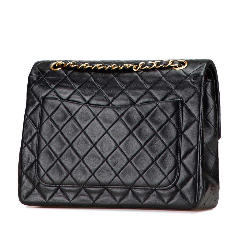 Chanel Medium Tall Classic Lambskin Double Flap - Back view